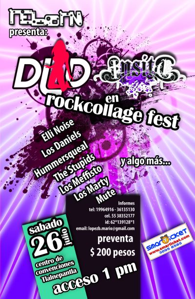 Dildo, Insite, Los Daniels, The Stupids, Hummersqueal y mas.. 26 Julio